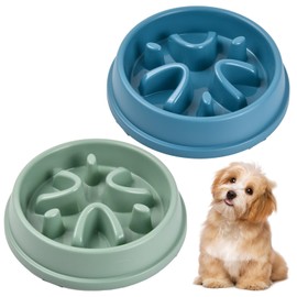 2 Pack Anti-Gulping Bowl Dog, Anti-Gulping Bowl for Dogs, Slow Feeding for Small and Medium Pets, Interactive Bowl for Slow Feeder and Cat