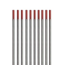 KUnWU TIG Welding Tungsten Electrode 2.0% Thoriated Rod (Red, EWTh20) 10-Pack (3/32inchx 7inch)
