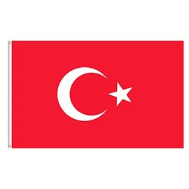 Lixure Turkish Flag 150 x 240 cm Turkey Flag - Polyester, Digital Print, Vibrant Colour, Fade-resistant, Double Stitched, with 2 Brass Eyelets for Garden, Indoor, Outdoor Use