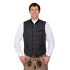 Roland Elegant Soft Wool Costume Gilet Grey with Green Piping