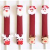 KOMBIUDA 4pcs Christmas Snowman Pattern Refrigerator Handle Covers Washable Stainless