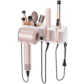 Soporte para secador de pelo, organizador de herramientas para el cabello, soporte de pared para secador de pelo, soporte de pared para gancho de secadora, organizador de secador de soplado