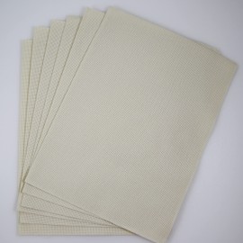 KCS 4/6 pc of 12" x 18" 16CT Counted Cotton Aida Cloth Cross Stitch Fabric (6 pc, Cream)
