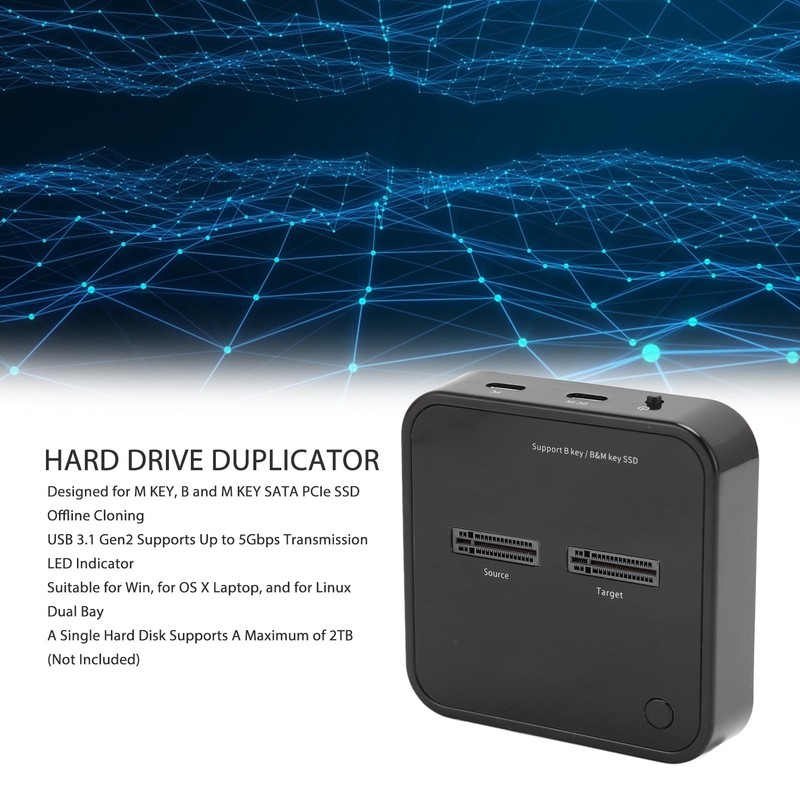 M.2 SSD Duplicator Dual Bay 5Gbps High Speed Offline Clone