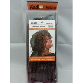Kadi Natural Collection Braiding Style Hair Extension (1, Spring Twist - T1BM/Burg)