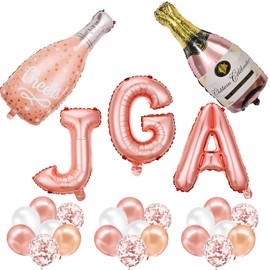 yivom Jga Deko Frauen, 35 StüCk Jga Latex Ballons Rosegold, Champagner Folienballon, Junggesellenabschied Frauen, Jga Luftballons, Junggesellinnenabschied Deko