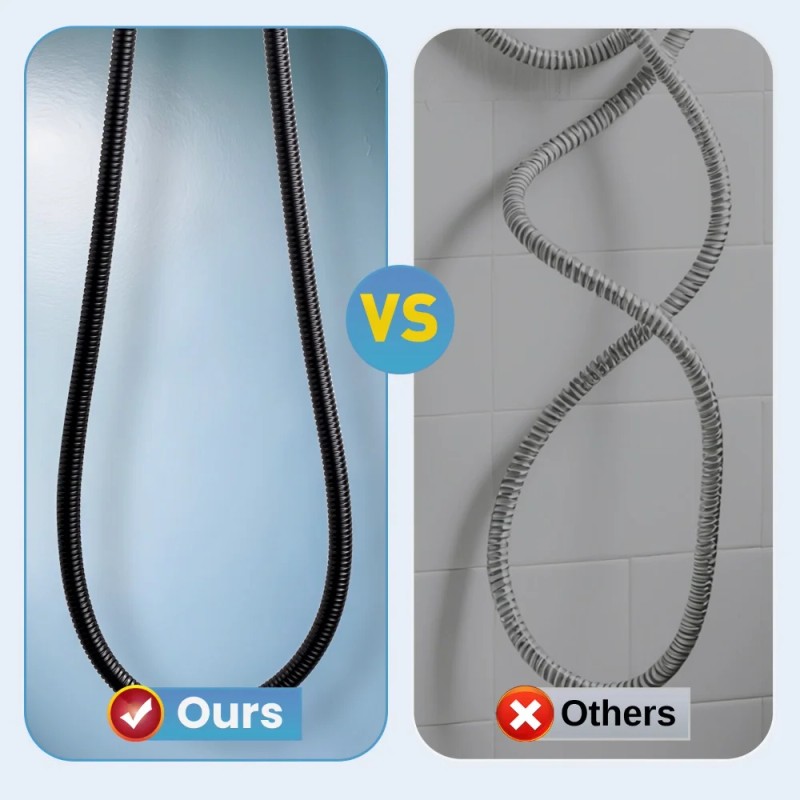 Matte Black Insert Stainless Steel Hand Held Shower Tube Bathroom