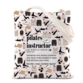 TGBJE Pilates Instructor Definition Gift Fitness Teacher Appreciation Tote Bag Yoga Lover Gift (C Pilates Tote)