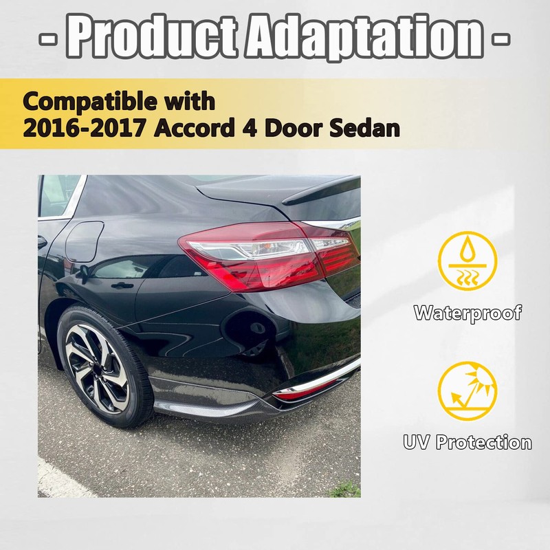 KUAFU Rear Bumper Lip Underbody Spoiler Splitter Compatible with 2016-2017