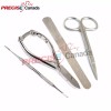 PRECISE CANADA Podiatry Chiropody Instruments 4pc Set - Cuticle Nail