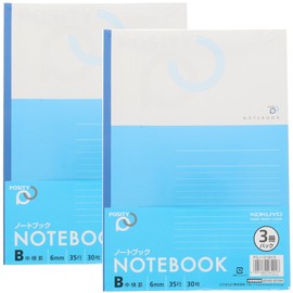 Kokuyo POSITY Semi B5 Notebook, 30 Sheets, Middle Rule, Set of 3 Books, Set of 2