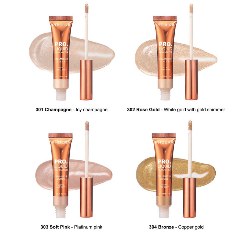 ONEKLIK Phoera Dewy Liquid Highlighter Wand – 302 Rose Gold,
