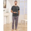 TeJoyce Mens Pyjamas Set Cotton Short Sleeve and Plaid Long