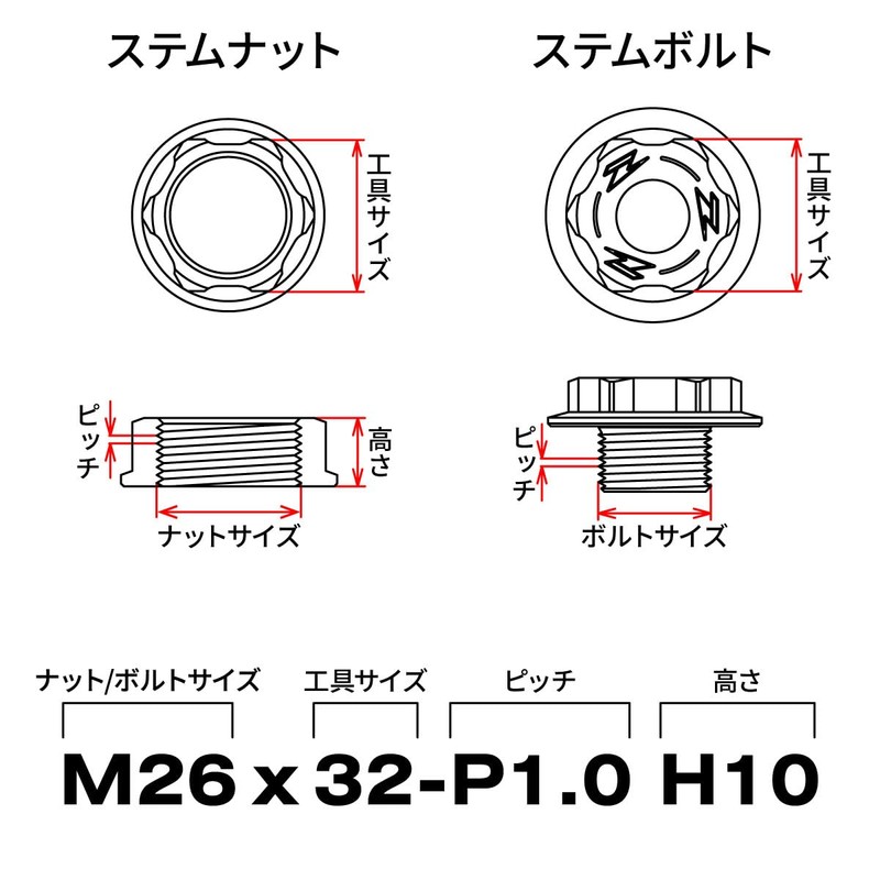 Zeta Stem Nut - Blue ZE58-2222