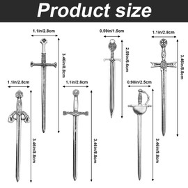 12 PCS Sword Bookmark Set - Metal Mini Swords Charms for Men, DIY Necklace Sword Keychain & Reading Accessories, Vintage Antique Gift for Book Lovers