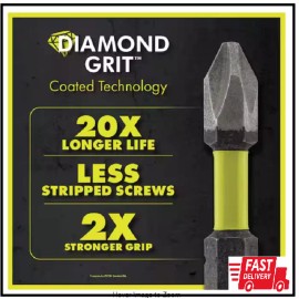Ryobi (5-Piece) 2 In. Diamond Grit Impact Drive Bits Ryobi Hex Shank PH2