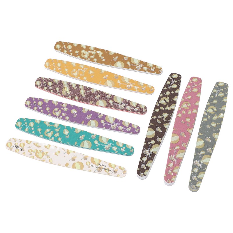 9PCS Nail File Professional Nail Art Sanding Strips Polishing Tools
