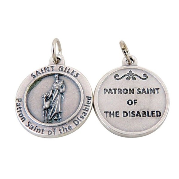 Silver Toned Base Patron of The Disabled Saint Giles Medal