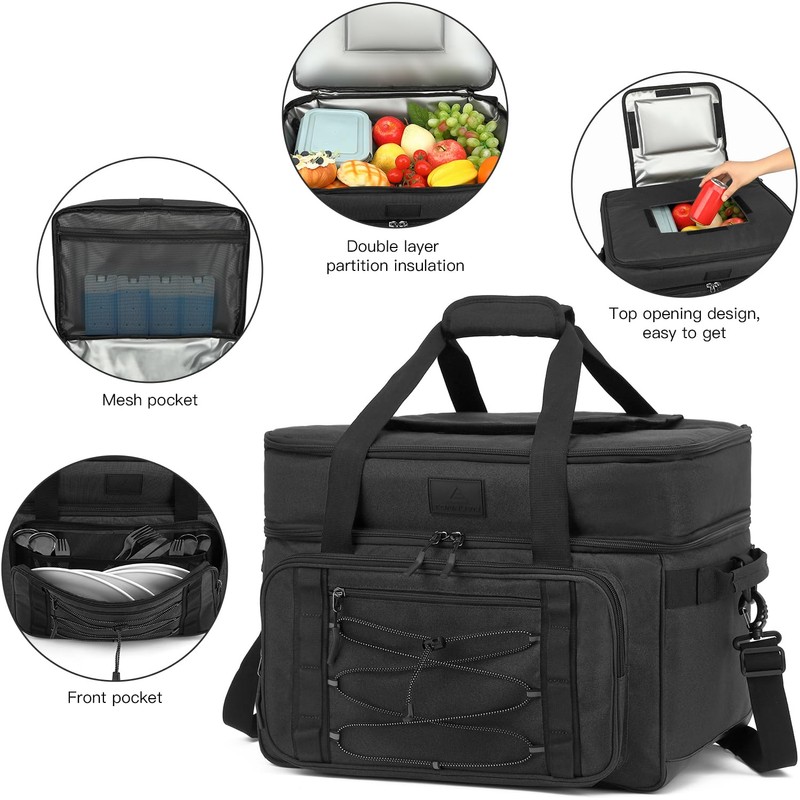 Extra Large Wheeled Portable Cooler Bag 85 Cans Double Deck