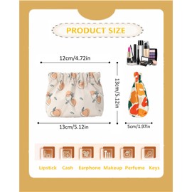 Gepehoho Small Makeup Bag for Purse, 3pcs Waterproof Mini Pouch, No Zipper Self-closing Travel Kit Storage Bag for Women & Girl (A)