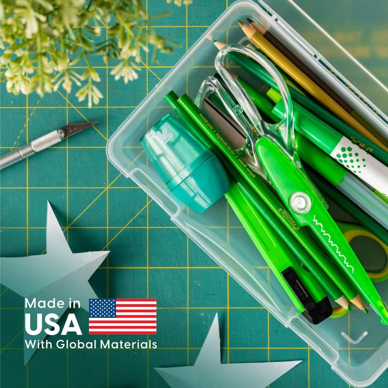 IRIS USA Pencil Case Boxes, 10-Pack, |Made in USA|, Plastic