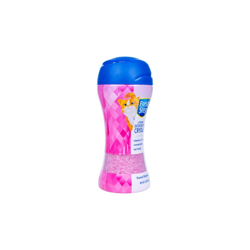 Fresh Step Litter Box Deodorizing Crystals, Sweet Blossom Scent, 15oz;