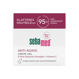 Sebamed Anti-Ageing Smoothing Cream Gel, Face Cream and Anti-Wrinkle Cream for Men and Women, with Natural Vitamin C + Triple Hyaluronic Complex, Smoother Skin Complex for 95% of Users, 50 ml