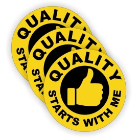 Unbranded/Generic 3 pcs - Quality Starts With Me Hard Hat Decals Helmet Stickers Safety Labels