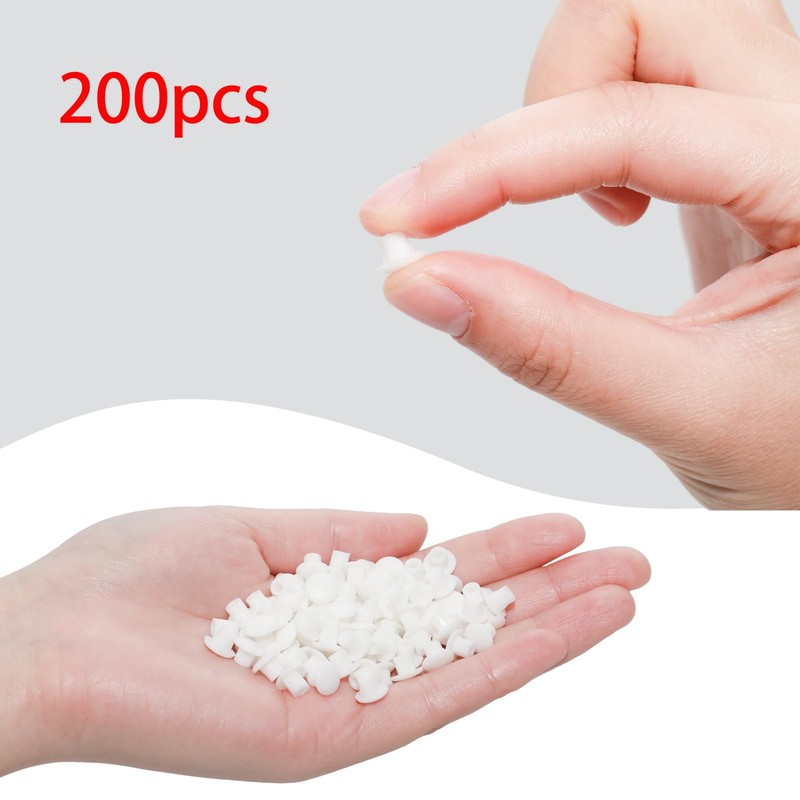 Pocoxll 200 Pieces Plastic Hole Plugs, 5mm Round Button Plugs