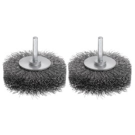 sourcing map 2PCS Wire Wheel Brush for Drill Attachment 3" Carbon Steel Wire for Cleaning Removal Rust Stripping Corrosion