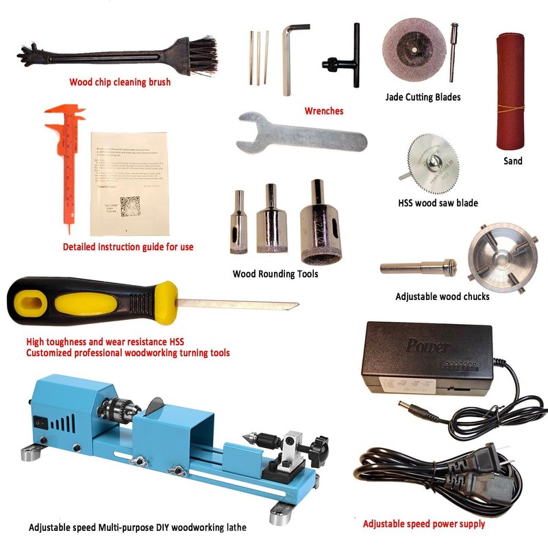 Mini Wood Lathe Machine Multi-Purpose Upgraded And Lengthened Processing Diameter
