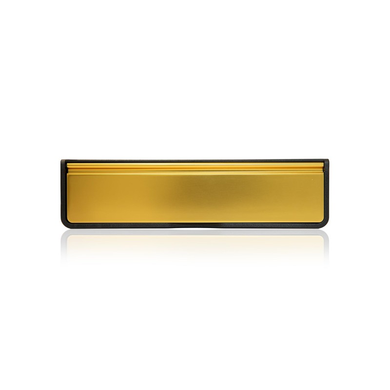 UAP MailPlate Luxe 12" Letterplate Satin Brass, Premium Draught Proof