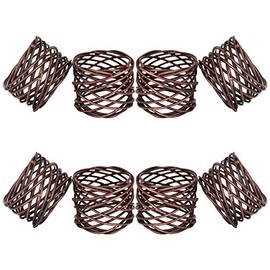 ITOS365 Handmade Round Mesh Napkin Rings Holder for Dinning Table Parties Everyday, Set of 8