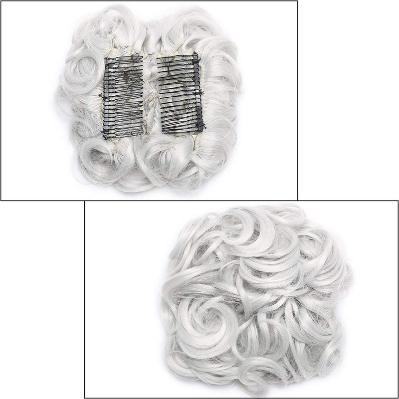 Silk-co Combs Hairpieces Hair Bun Scrunchy Scrunchie Updo Clip in