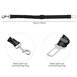 1 Pc Dog Leash, Car Seat Belt for Dogs, Dog Seat Harness, Adjustable Reflective Seat Belt, Pet Travel Accessories, Car Seat Belt, Safety Leash Dog Leash (Black)