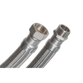 SFX® Reinforced Hose 70 cm DN19-3/4 Inch Nut x 3/4 Inch External Thread Drinking Water Hose Stainless Steel Braided Flexible Hose 700 mm