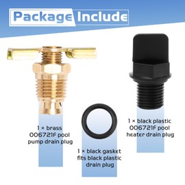 GRONGU 006721F Pool Heater Drain Plug Compatible with Raypak Capron Drain Plug, Pool Heater Parts Fits for Raypak RP2100 Digital Gas Models R185A-R405A, R185B-R405B, 206A-406A, 207A-407A