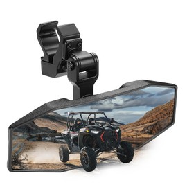 KEMIMOTO UTV Center Mirror, Adjustable Aluminum Clamp UTV Rear View Mirror Fits 1.5"-2" Roll Cage and Compatible with Polaris Ranger/Polaris RZR/Pioneer/Talon/Teryx/Mule/Can Am X3/ CFMOTO