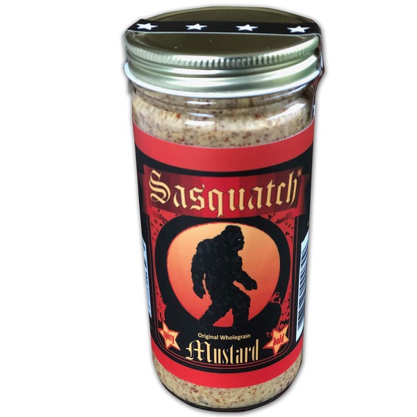 Sasquatch Mustard, Mustard Whole Grain Original Spicy Bold, 8 Ounce
