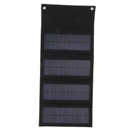 40W 4-Way Solar Panel Charging Bag Folding Bag Foldable Monocrystalline Solar Panel Charger for Outdoor Camping Hiking Emergency Charging (Black)
