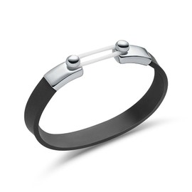 LoveSnap Mindfulness Anxiety Relief and Stress Relief Snap Bracelet - Medium Size, 100% Silicone Rubber Band with Silver Closure, Includes 5 Shade Bands for Positive Thinking - Silver Black