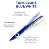 6" Blue/White Tuna Clone Lures Un-Rigged 6 pcs | Saltwater