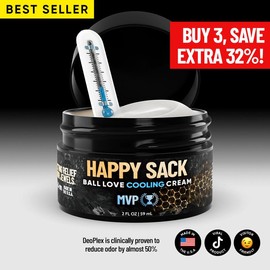 Happy Sack Cooling Ball Cream for Chafing Relief – Aloe, Cucumber & DeoPlex | Fresh Scent | Trending Men’s Care | Cooling Ball Cream That Actually Works Chamomile Coconut | Stops itching| No more chafing| Stay cool and fresh all day:_Mega Sack Set | MVP
