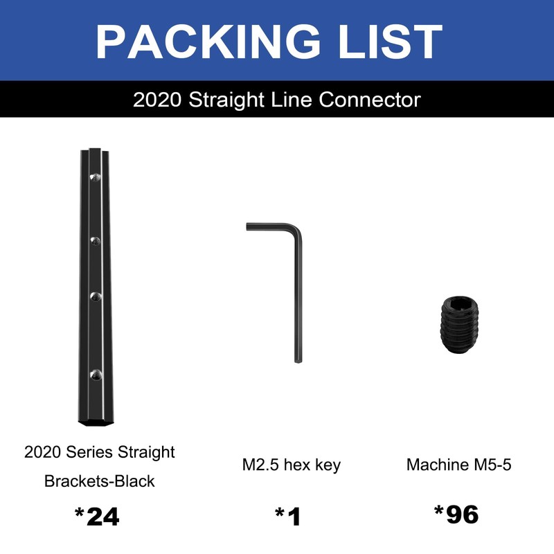iMetrx 24pcs 2020 Staight Connector Corner Bracket Joint Plate 2020