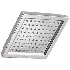 Delta Chrome Rain Shower Head, 6.5 Inch Square Shower Head Rainfall, Overhead Rain Showerhead, 2.5 GPM Flow Rate, Chrome RP62283
