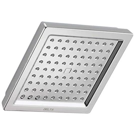 Delta Chrome Rain Shower Head, 6.5 Inch Square Shower Head Rainfall, Overhead Rain Showerhead, 2.5 GPM Flow Rate, Chrome RP62283