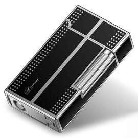 SNYYIAI Classic Lighter, Butanemetal Engraving Jet Torch Lighter, Side Slide Lgnition Steel Tone Trench Lighter for Men Dad Husband Gift Collect,Silver