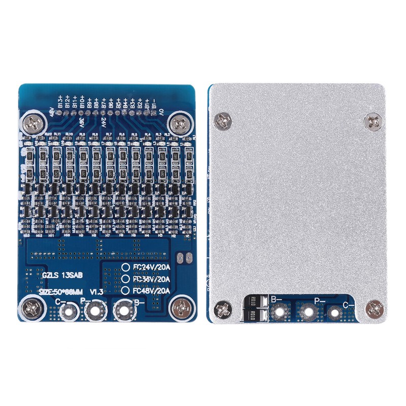 13S 48V 20A Li ion Cell 18650 Battery Protection BMS