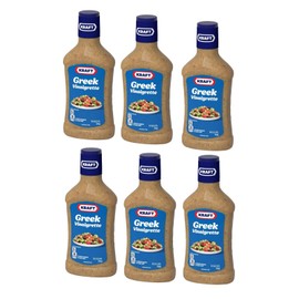 Kraft Greek Vinaigrette Salad Dressing, 16 fl oz Bottle (6 Pack) - Bold Flavor