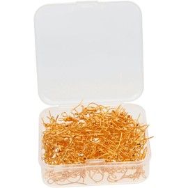 DOITOOL 200 Ganchos para Pendientes de Hierro Dorado DIY Superficie Lisa, Accesorios Ligeros para Hacer Aretes y Manualidades en Casa